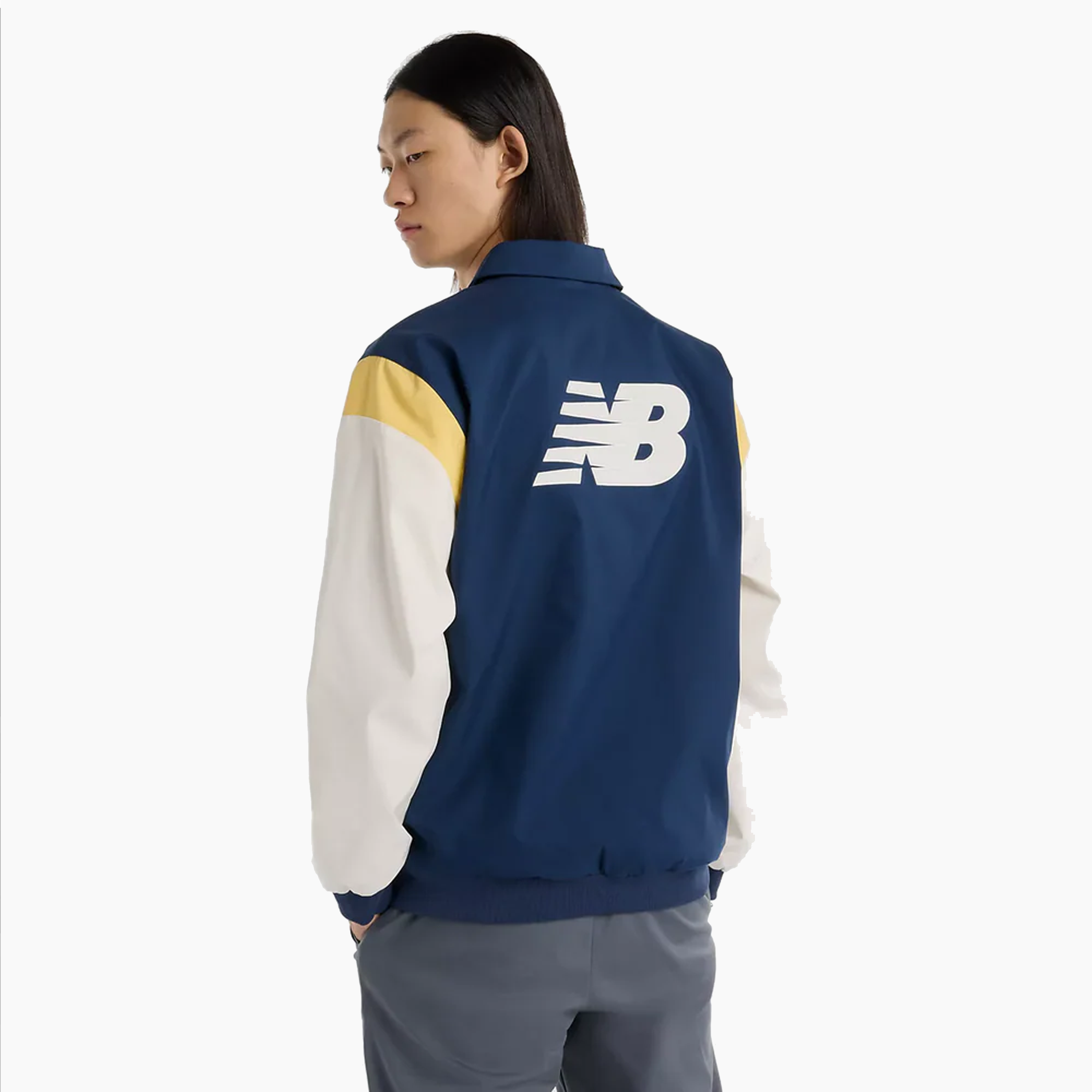 NEW BALANCE ATHLETICS VARSITY JACKET NAVY - MO51507NNY