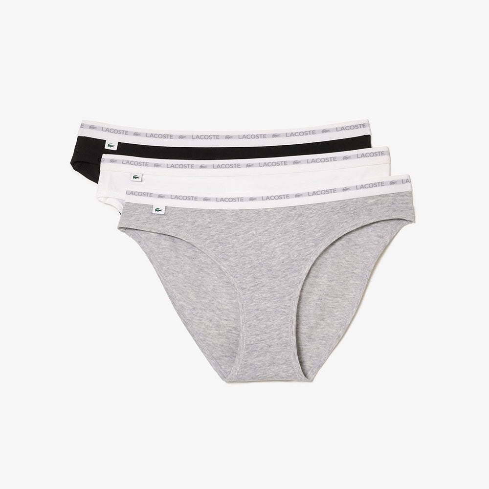 LACOSTE BRIEF 3 PACKS DE ROUPA INTERIOR PRETA E BRANCA E CINZA - 8F1338