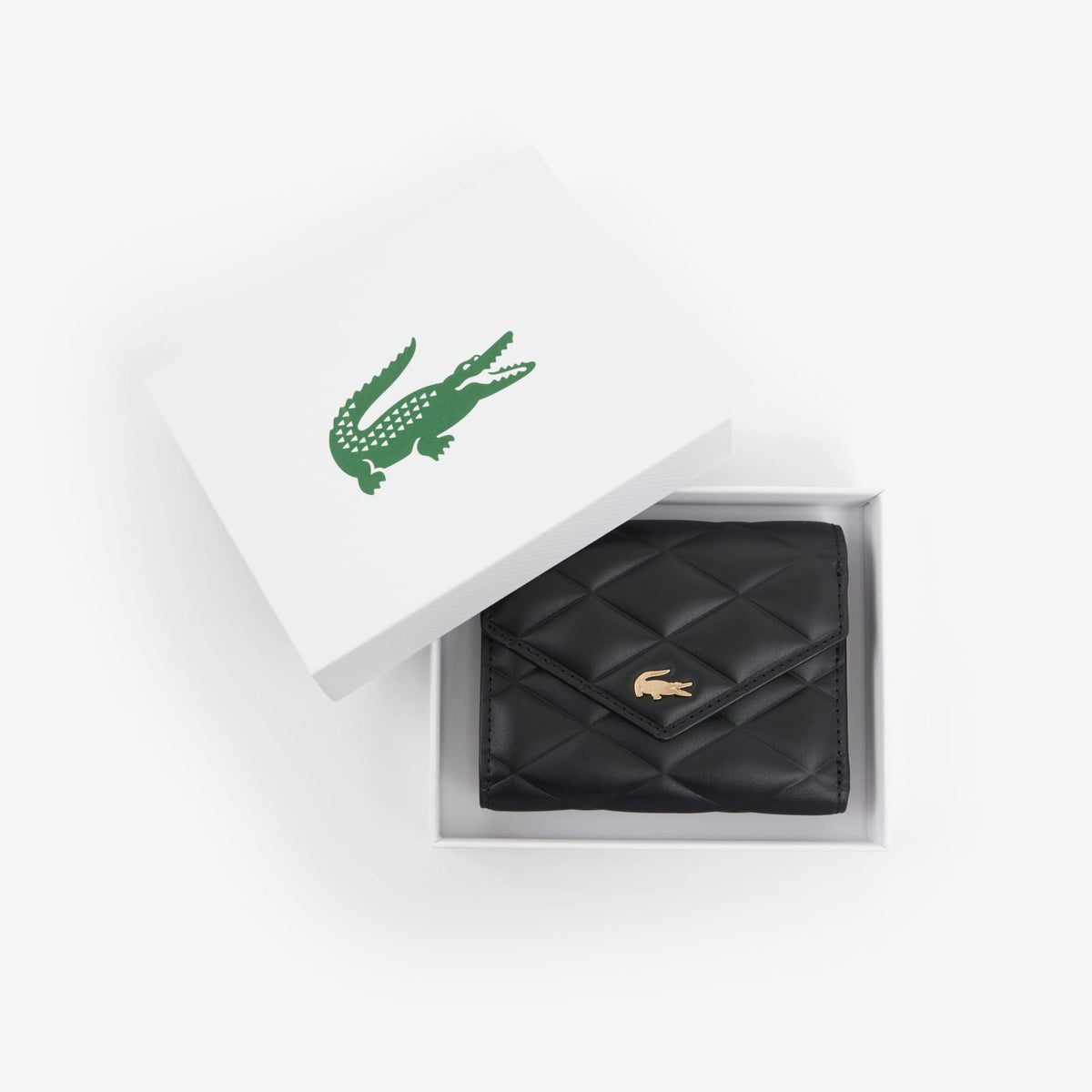 LACOSTE CARTERA COMPACTA DE PIEL CROCODELLE NOIR NF5119EE