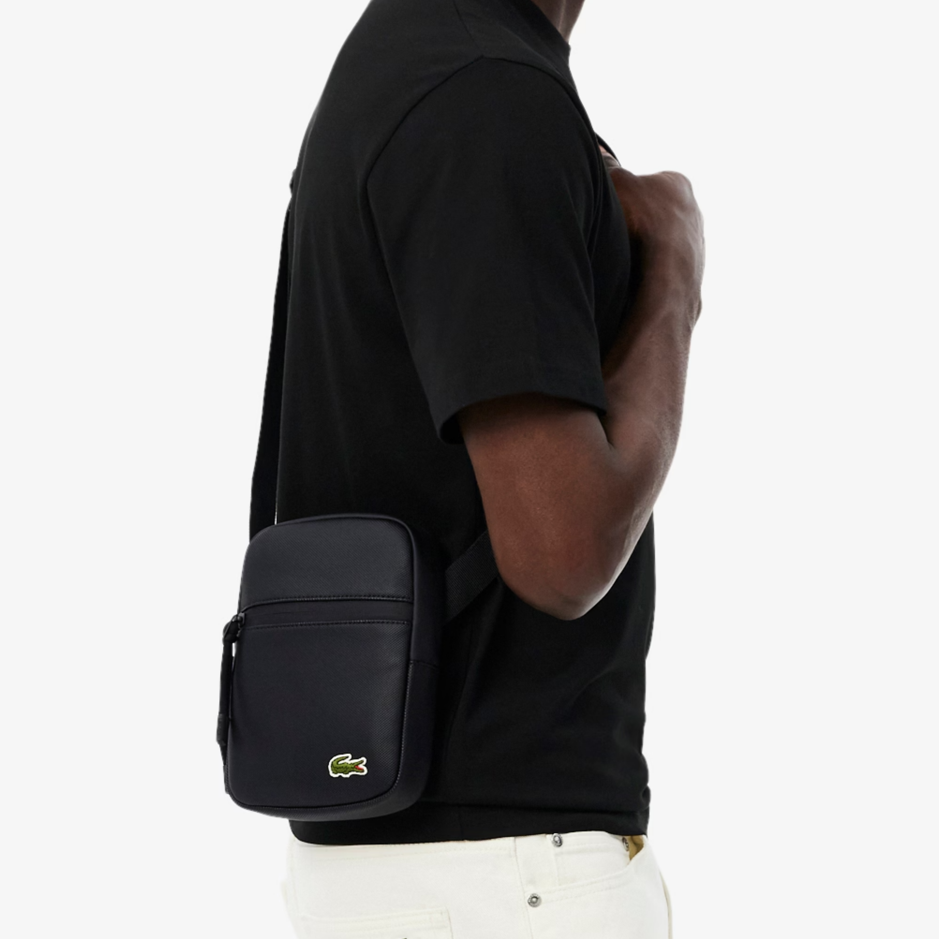 LACOSTE S FLAT CROSSOVER BAG BLACK NH3307LV-P00