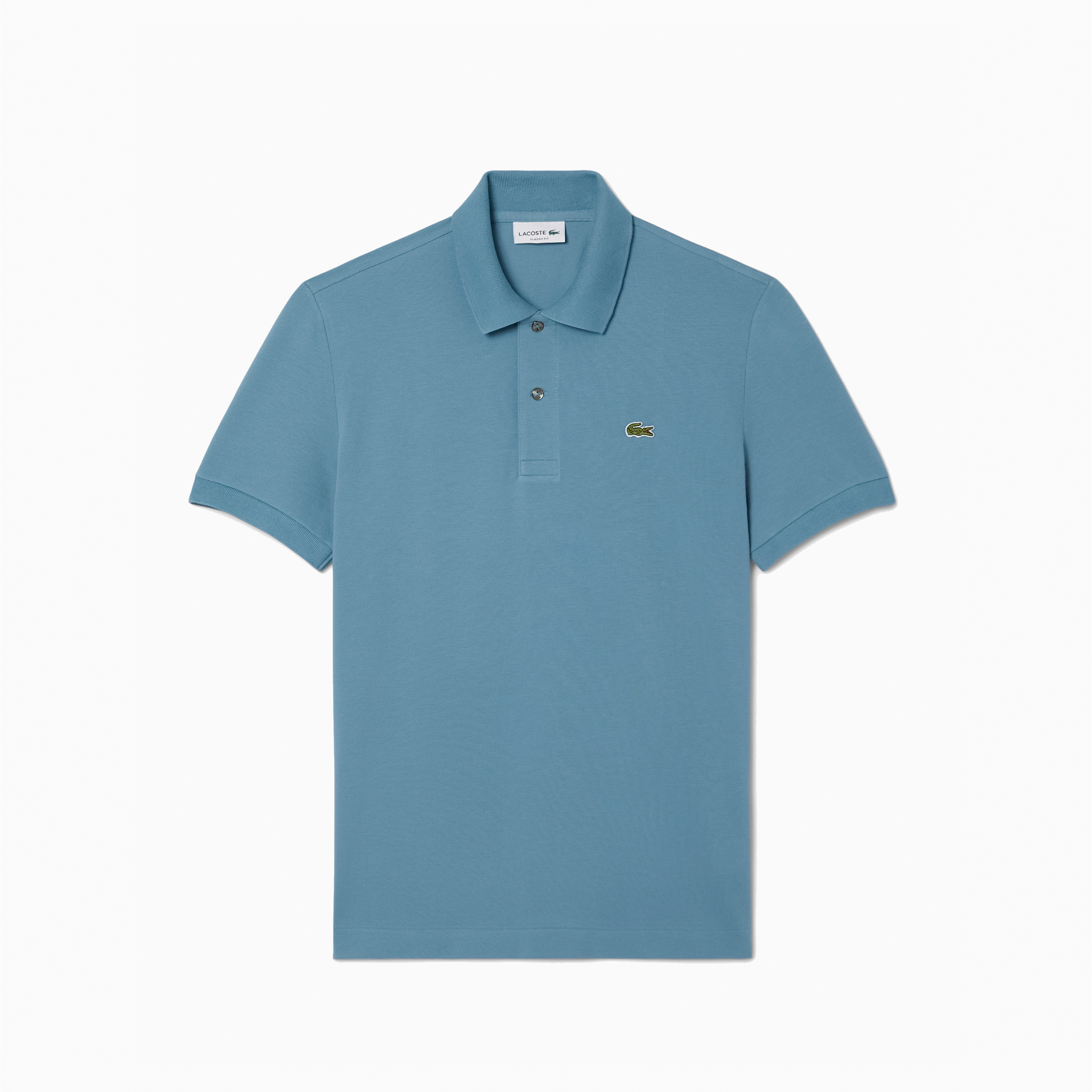 LACOSTE SHORT SLEEVED RIBBED COLLAR SHIRT LIMESTONE - PH9851