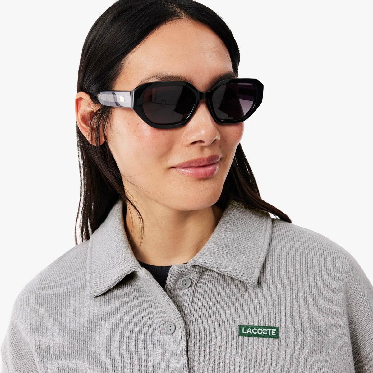 LACOSTE SUDADERA OVERSIZE CON CUELLO POLO DE CANALÉ ARGENT CHINE SF8368