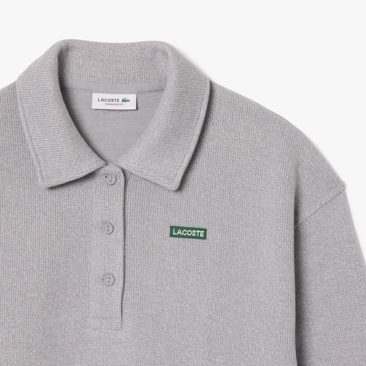LACOSTE SUDADERA OVERSIZE CON CUELLO POLO DE CANALÉ ARGENT CHINE SF8368