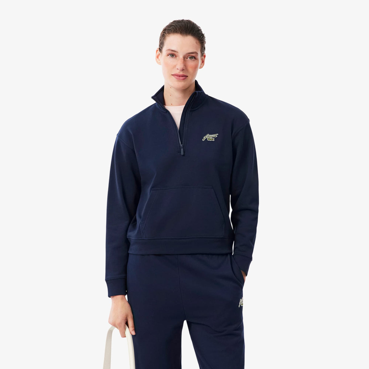 LACOSTE SUDADERA DE CUELLO ALTO CON CREMALLERA Y FELPA CON INSIGNIA MARINE SF8504