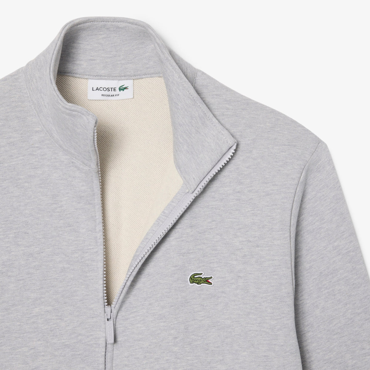 LACOSTE SUDADERA CON CREMALLERA DE FELPA DE ALGODÓN ARGENT CHINE SH2195