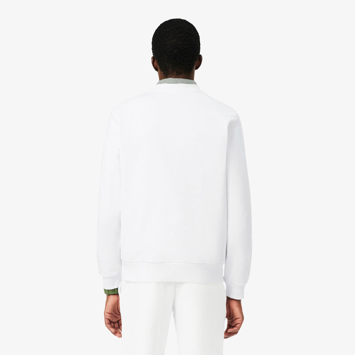 LACOSTE SUDADERA DE FELPA DE CORTE CLÁSICO BLANC SH9801