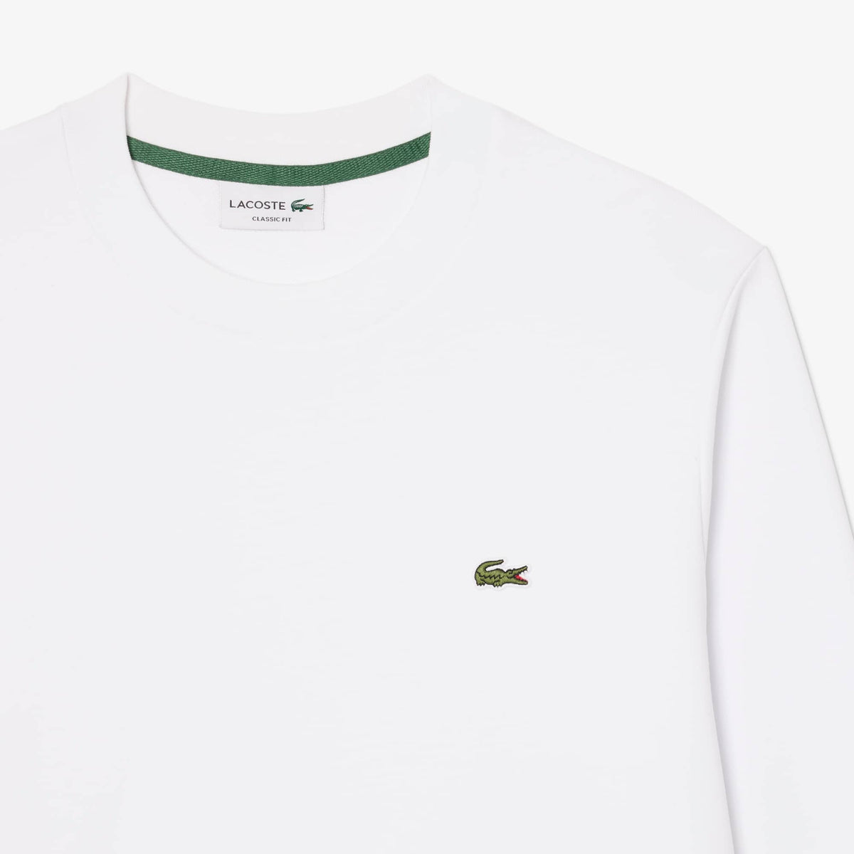 LACOSTE SUDADERA DE FELPA DE CORTE CLÁSICO BLANC SH9801