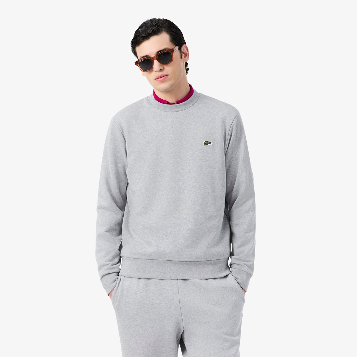 LACOSTE SUDADERA DE FELPA DE CORTE CLÁSICO ARGENT CHINE SH9801