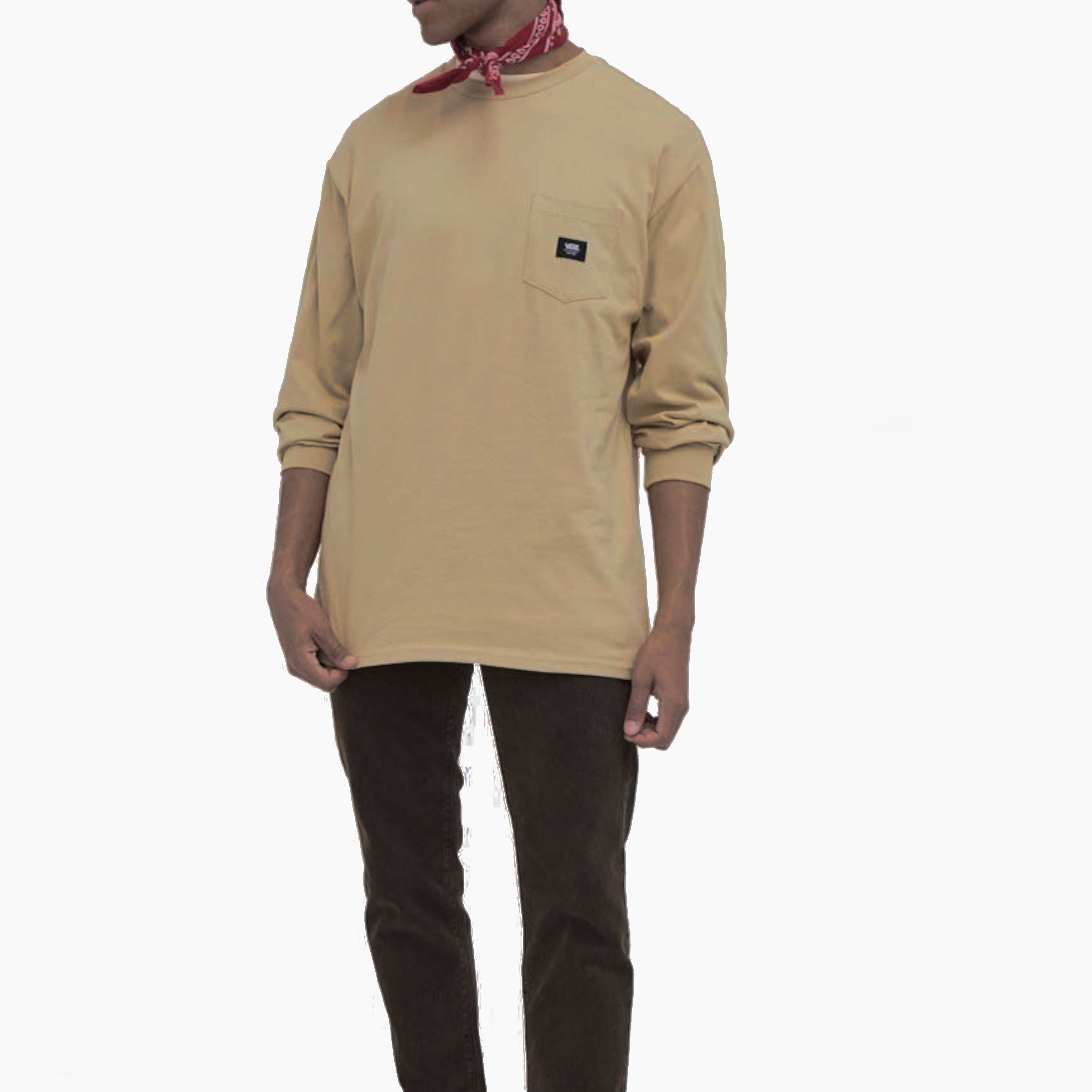 VANS CAMISETA DE MANGA LONGA COM BOLSO TAOS TAUPE CAMEL - VN00001AYUU1