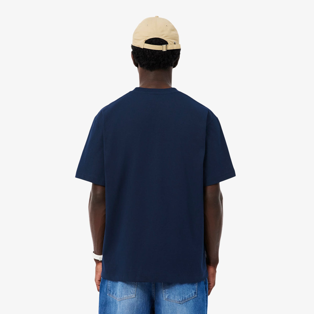 LACOSTE CAMISETA DE PUNTO JERSEY DE ALGODÓN GRUESO MARINE TH0876