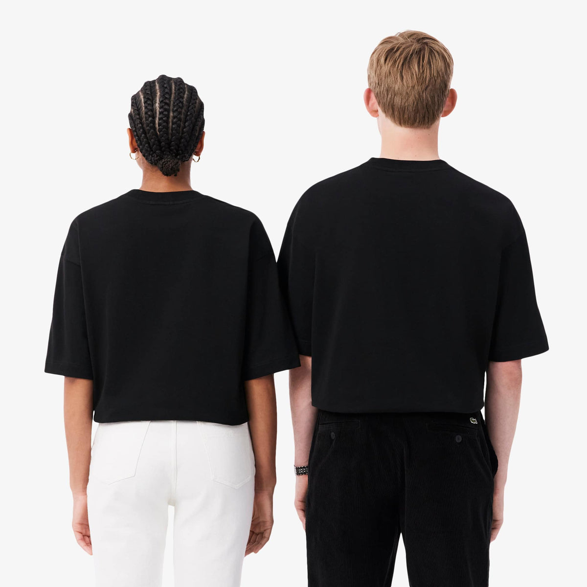 LACOSTE CAMISETA DE PUNTO JERSEY DE ALGODÓN GRUESO CORTE AMPLIO NOIR TH9441