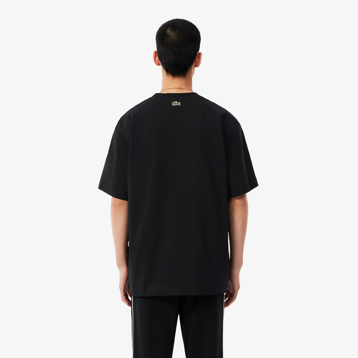 LACOSTE CAMISETA DE PUNTO JERSEY DE ALGODÓN GRUESO CON BORDADO NOIR TH9985