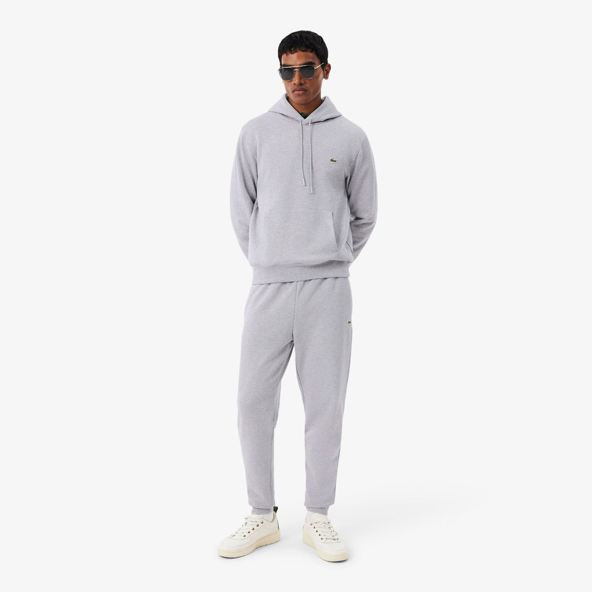 LACOSTE PANTALÓN DE CHÁNDAL DE FELPA CORTE ESTRECHO ARGENT CHINE XH9833