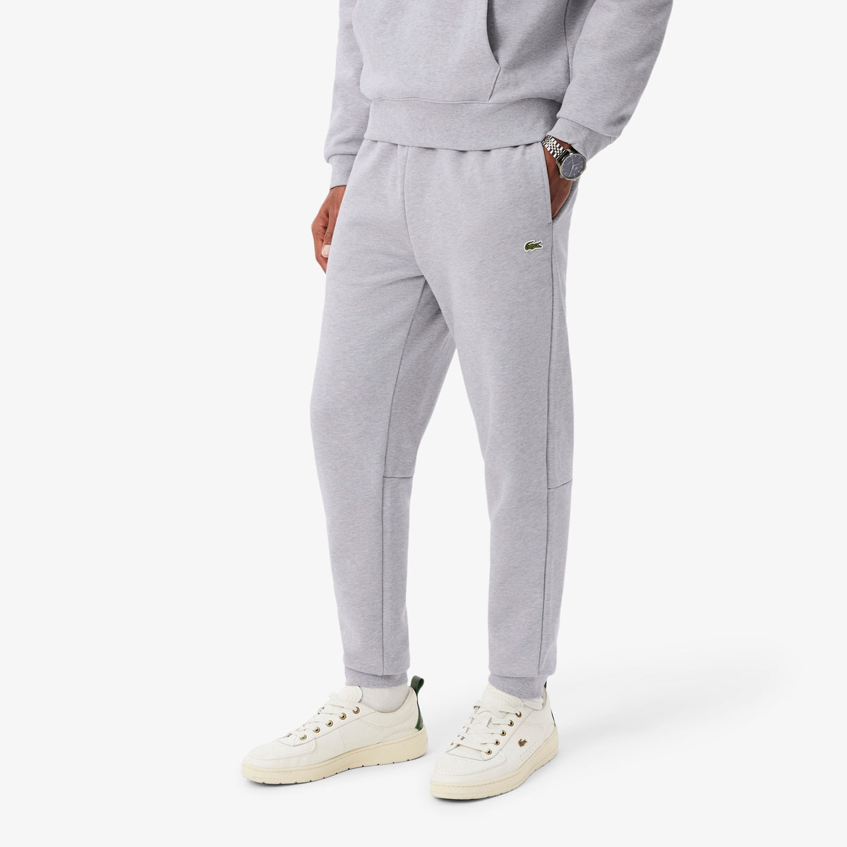 LACOSTE PANTALÓN DE CHÁNDAL DE FELPA CORTE ESTRECHO ARGENT CHINE XH9833