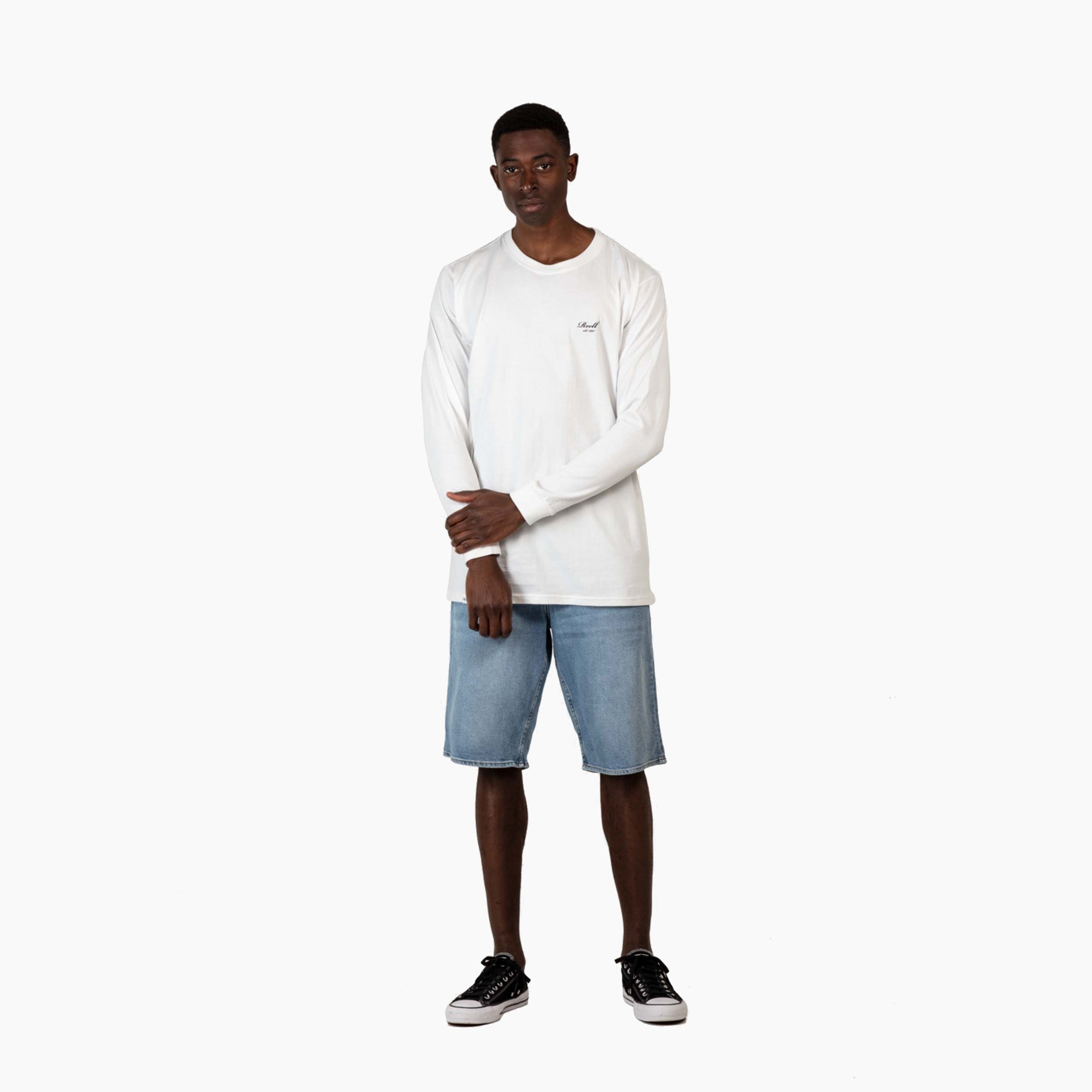 REELL STAPLE LOGO LONGSLEEVE WHITE