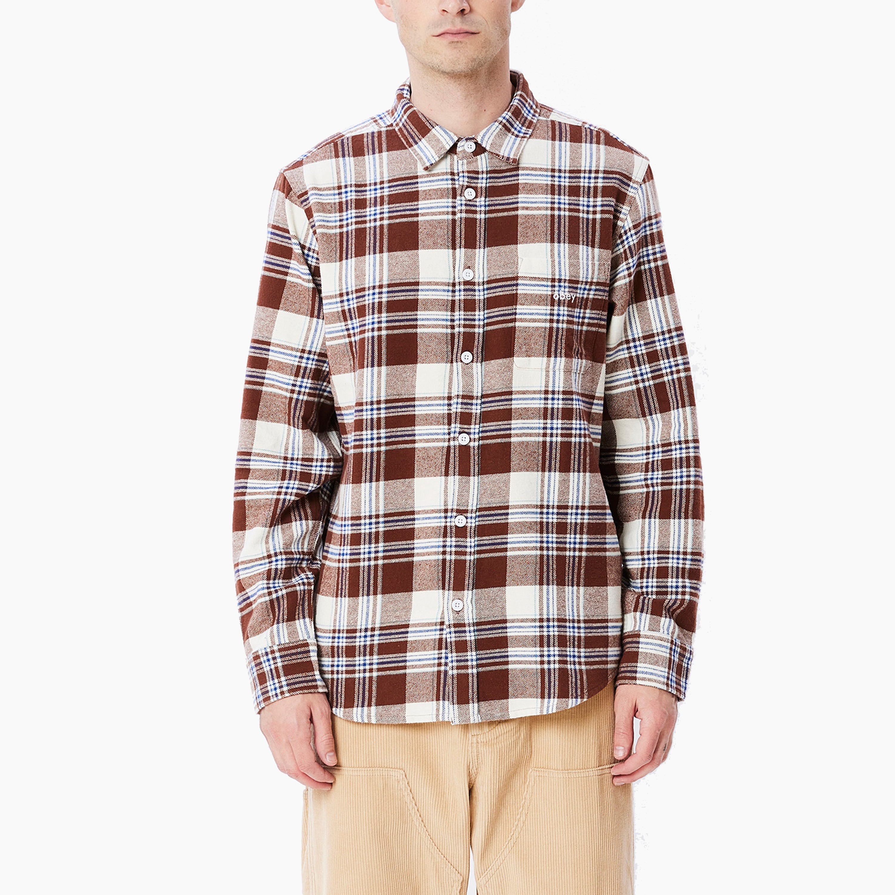OBEY CLOTHING ARLO WOVEN LS SHIRT UNBLEACHED - 181200360