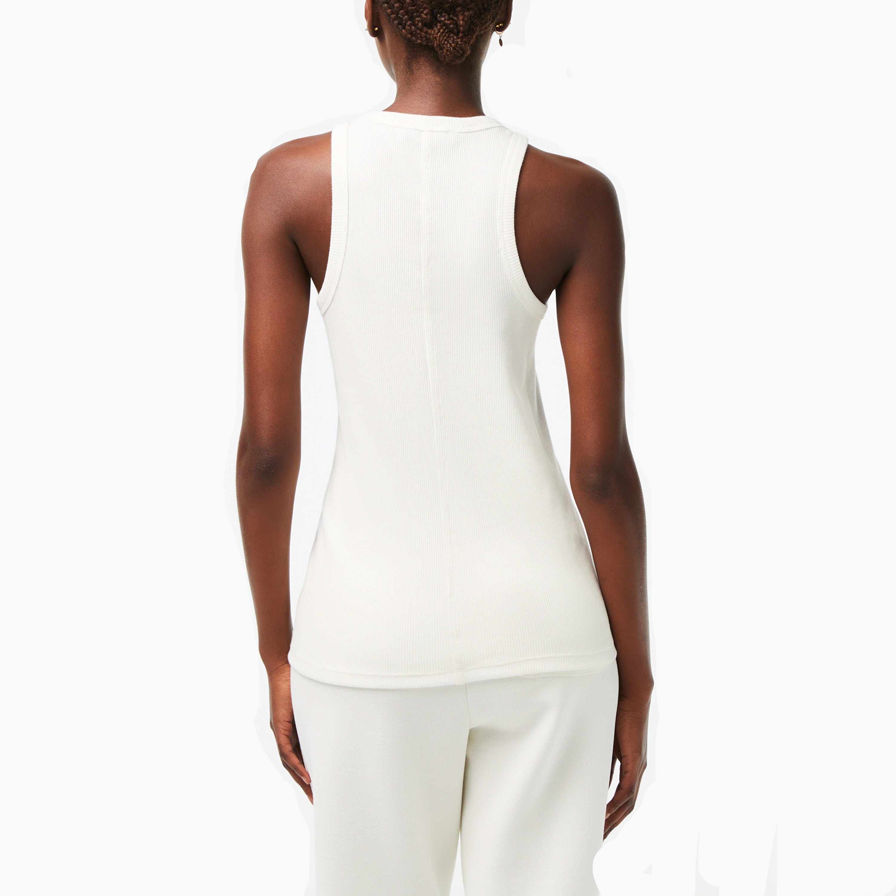 LACOSTE TANK SLIM FIT ALGODÃO ORGÂNICO BRANCO - TF5388