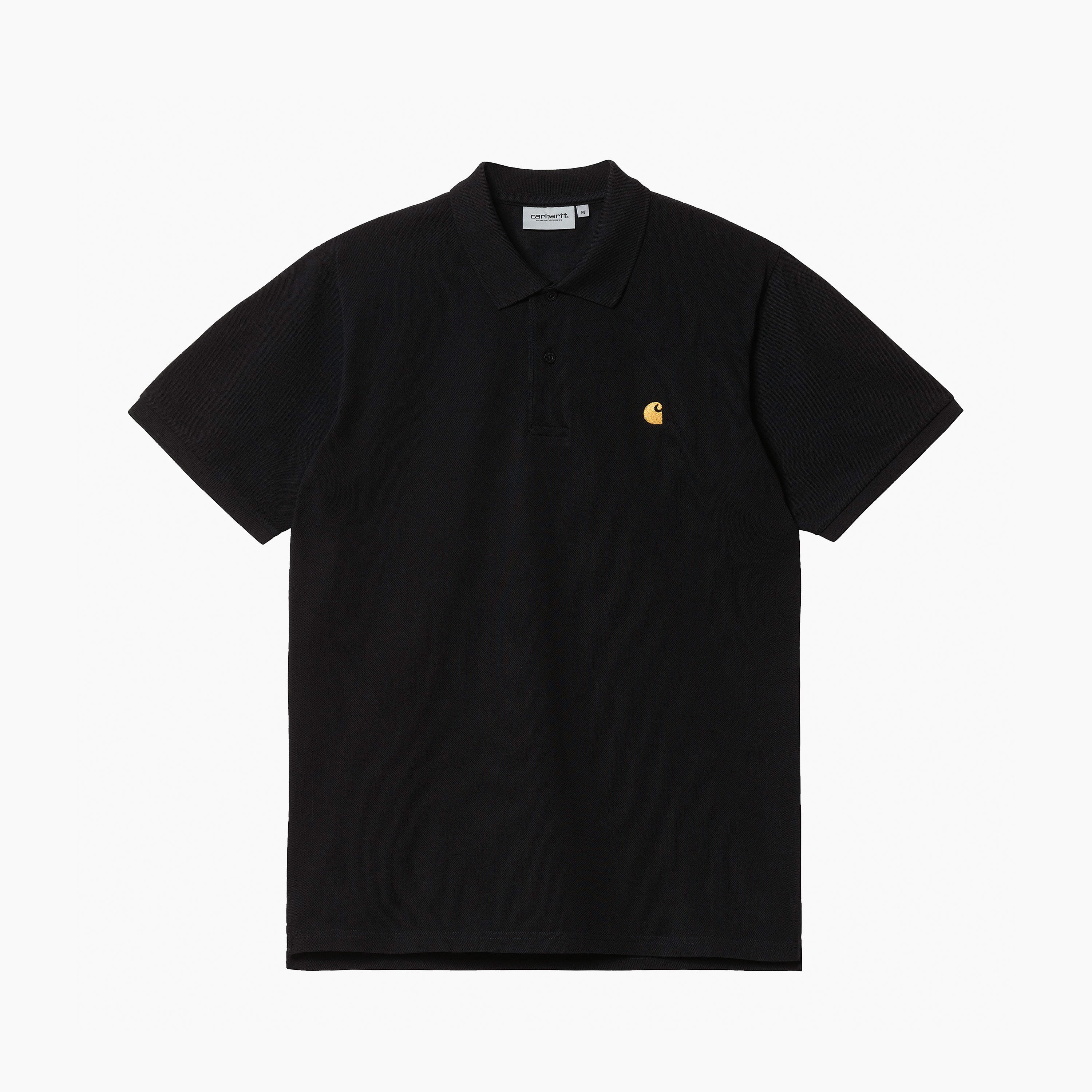 POLO CARHARTT WIP CHASE PIQUÉ NERO E ORO - I023807