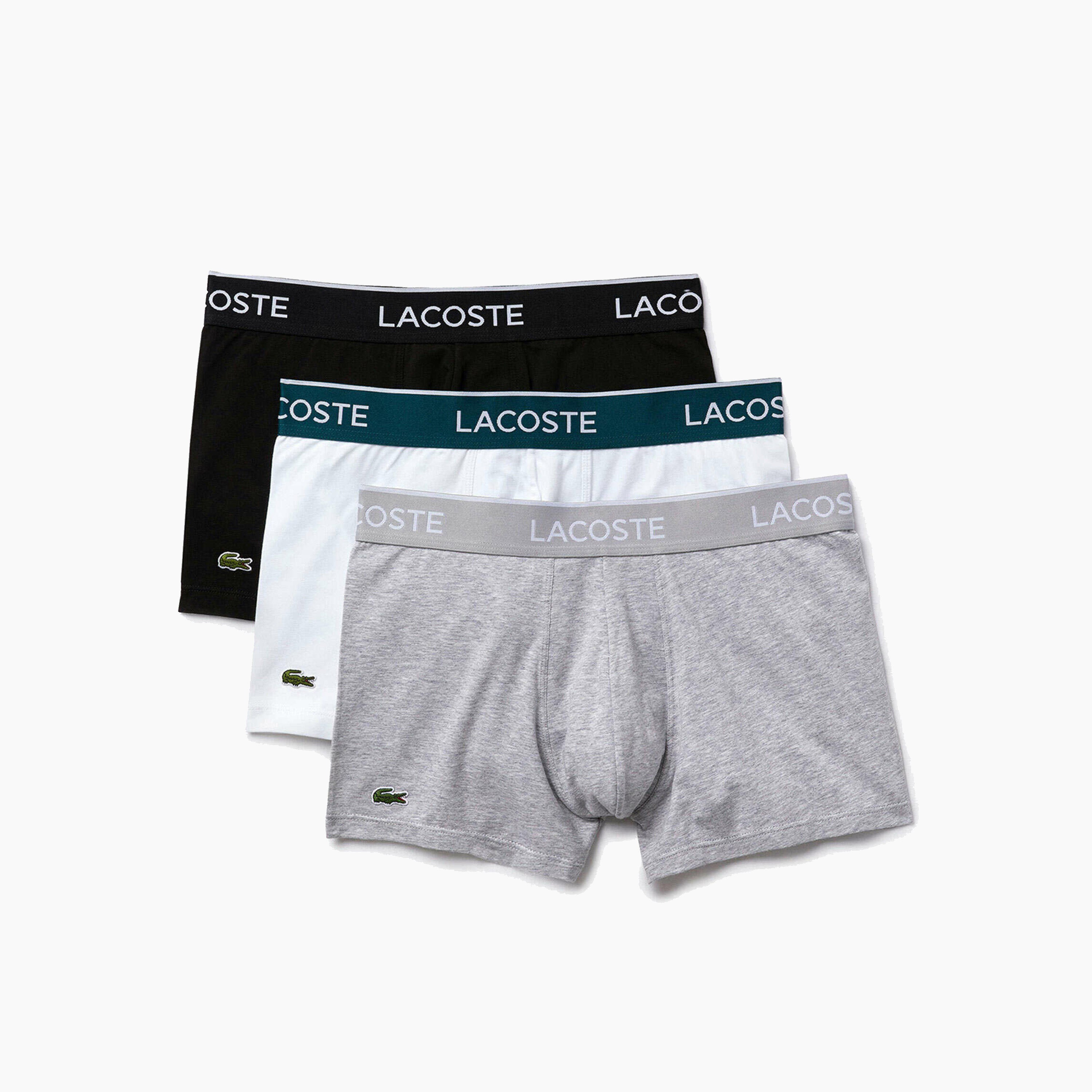 LACOSTE 3 PACK BOXER WHT / GREY / BLK