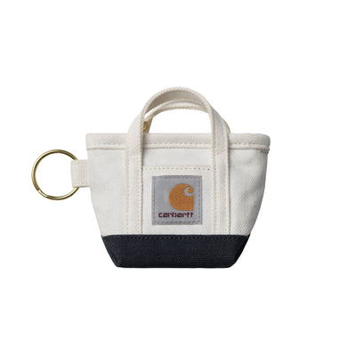 CARHARTT WIP MINI TOTE BAG KEYCHAIN CANVAS NATURAL BLUE I036418.2PI