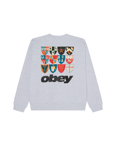 OBEY CLOTHING SHIELDS EXTRA HEAVY CREW ASH GREY 111600100-AGRY