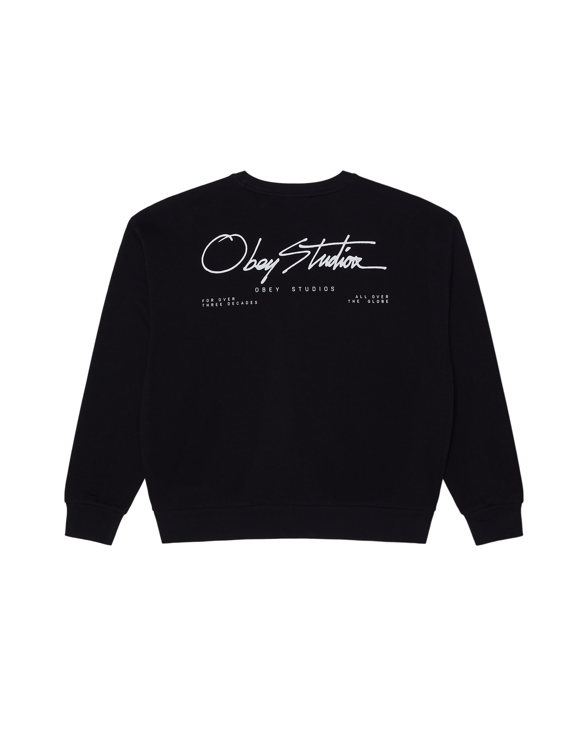 OBEY CLOTHING OBEY AUTOGRAPH CREW BLACK 111600104-BLK