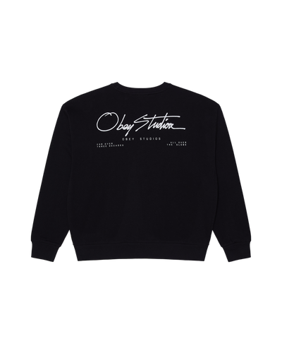 OBEY CLOTHING OBEY AUTOGRAPH CREW BLACK 111600104-BLK