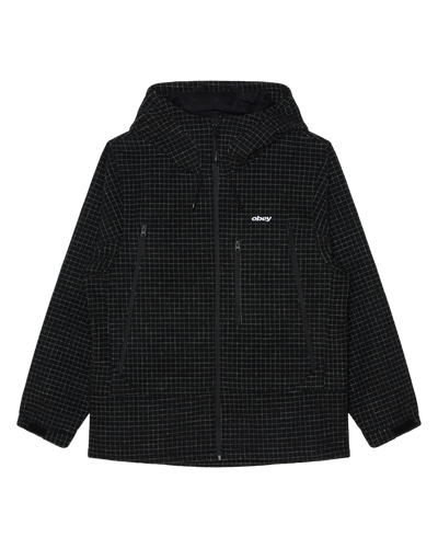 OBEY CLOTHING OBEY OBSIDIAN WOOLY JACKET BLACK PLAID 121800641-PBK