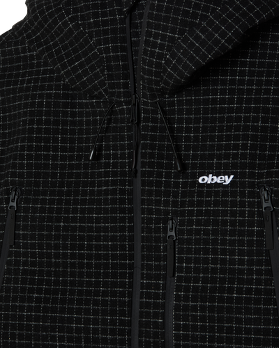 OBEY CLOTHING OBEY OBSIDIAN WOOLY JACKET BLACK PLAID 121800641-PBK