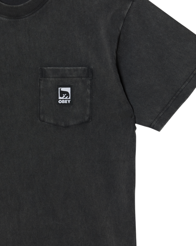 OBEY CLOTHING POST POCKET TEE DUSTY BLACK 131080385-DUBL