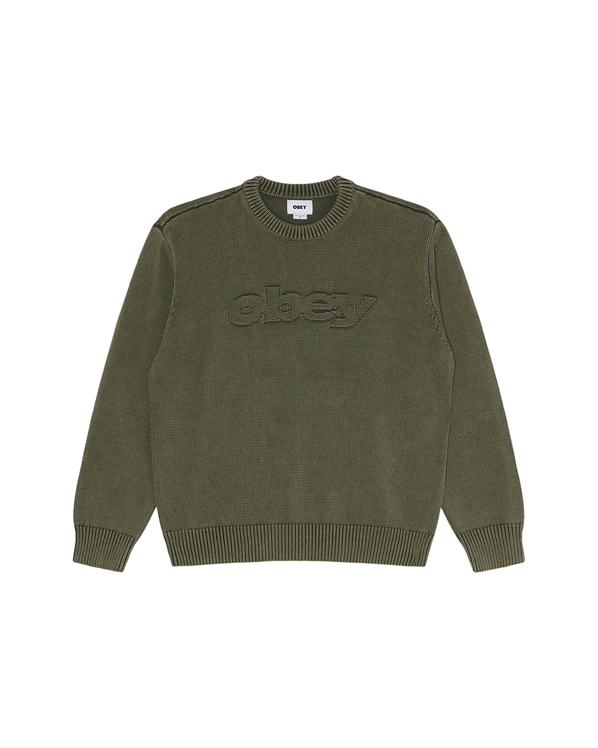 OBEY CLOTHING FADE WASH SPEED LOGO SWEATER CHIMERA FADED WASH 151000132-CMR