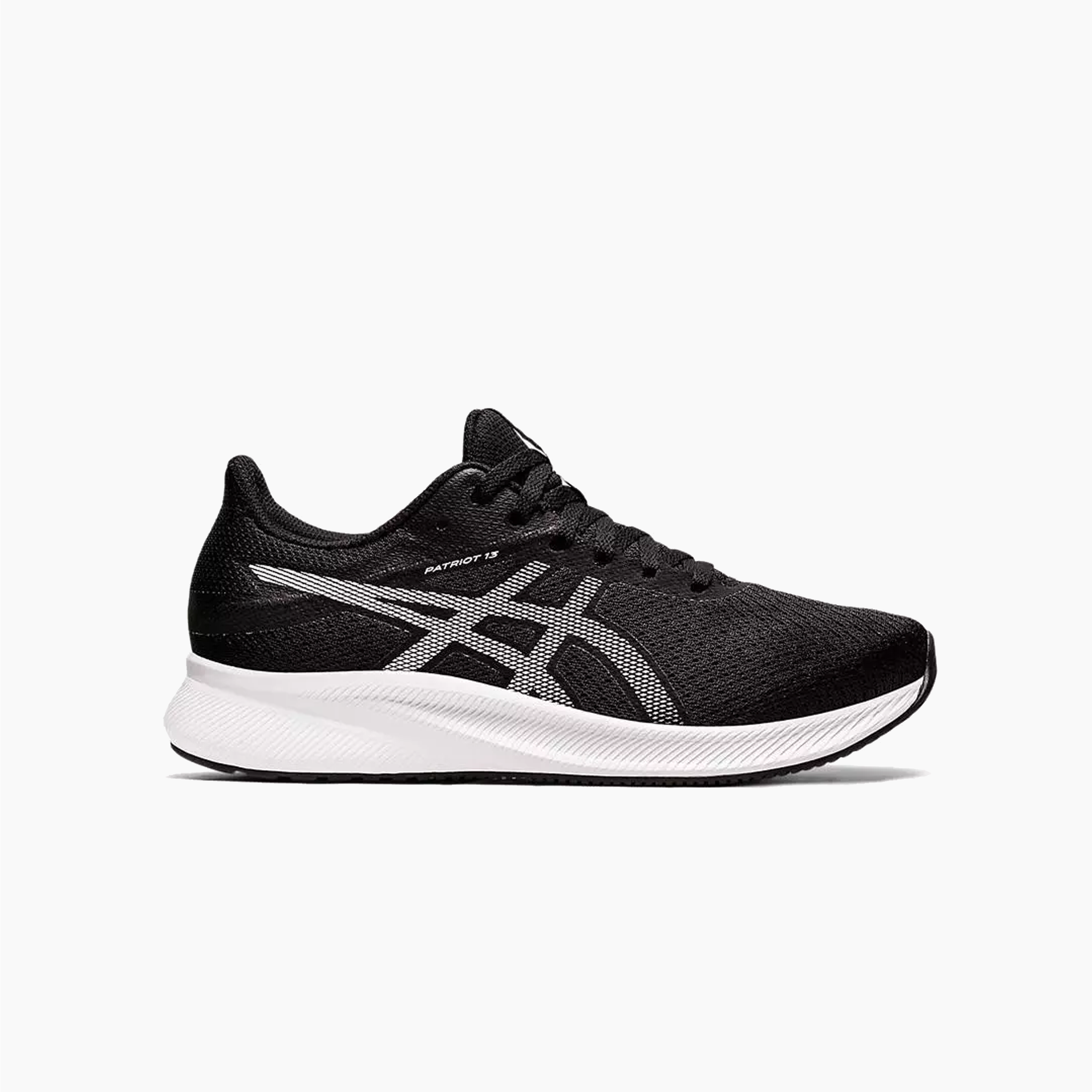 ASICS PATRIOT 13 BLACK WHITE AND GRAY 1012B312001