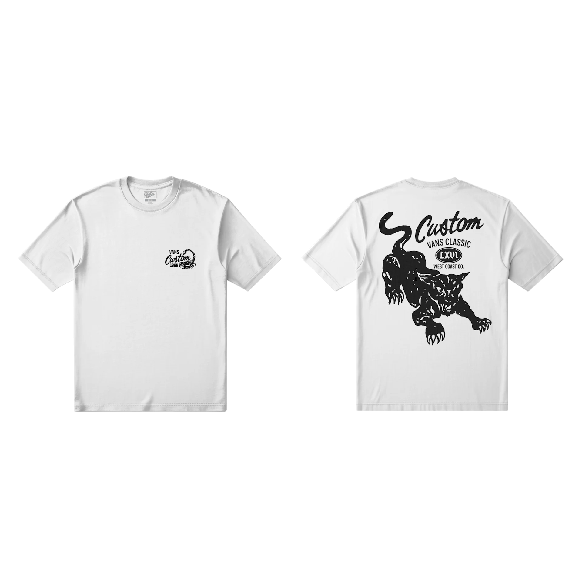 VANS CUSTOM CAT SS TEE WHITE VN000X2SWHT1
