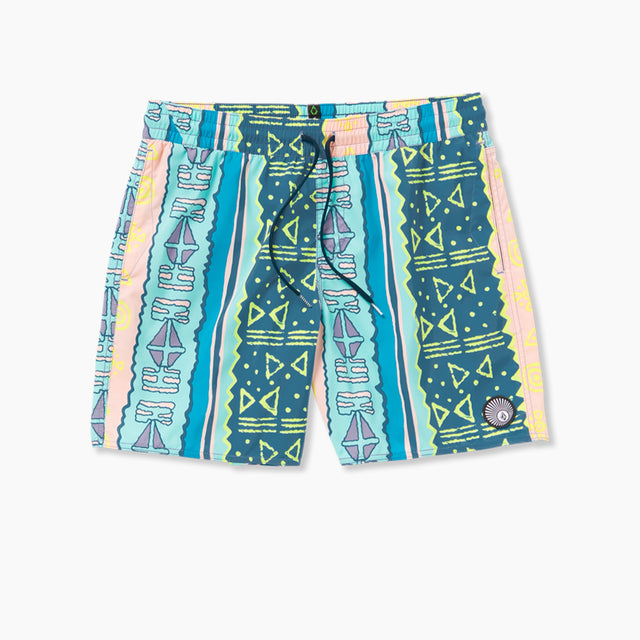 VOLCOM LIDO PRINT BOXER 17 CRETE BLEU - A2512403