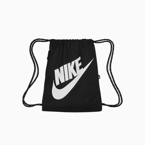 NIKE HERITAGE DRAWSTRING BAG BLACK & WHITE - DC4245