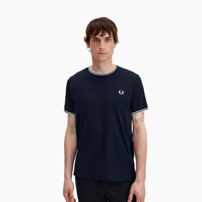 FRED PERRY T-SHIRT TWIN TIPPED BLU - M1588-Y21