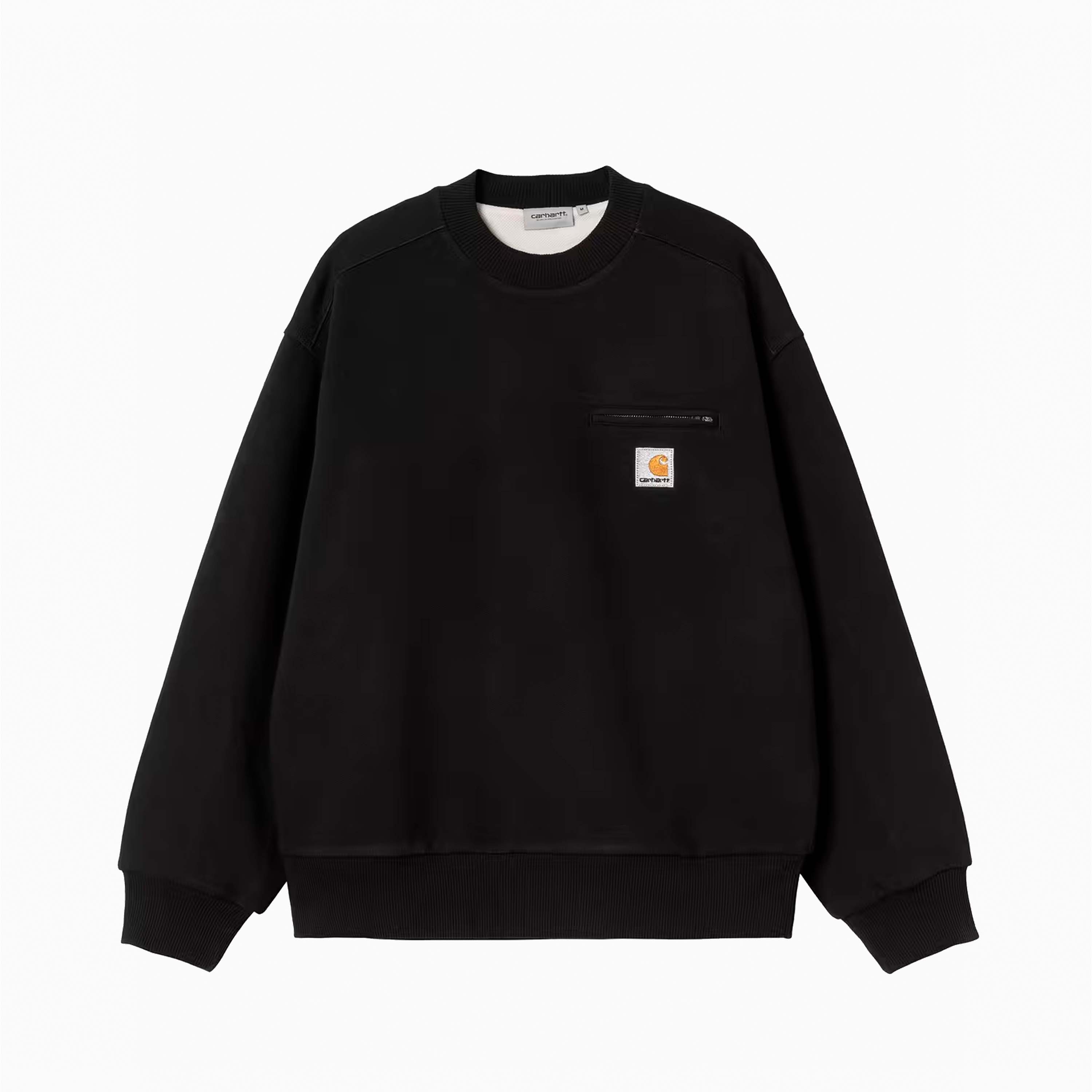 CARHARTT WIP SWEAT DETROIT NOIR LAVÉ I035547-89