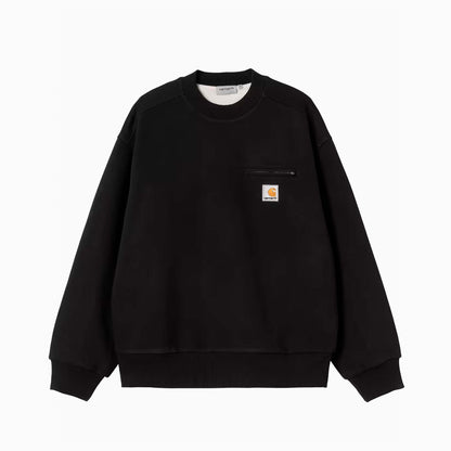 CARHARTT WIP DETROIT SWEAT BLACK STONE WASHED I035547-89