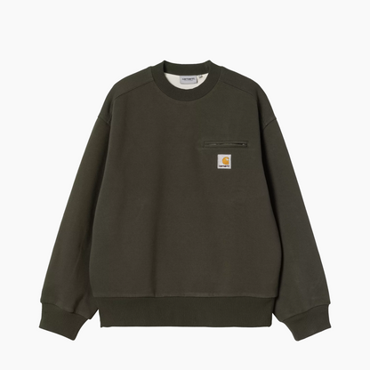 CARHARTT WIP DETROIT SWEAT OLIVE STONE WASHED I035547-49