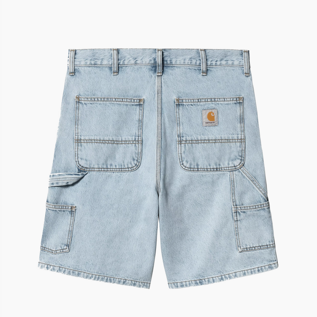 CARHARTT WIP DOUBLE KNEE SHORT BLUE HEAVY STONE BLEACHED - I034867