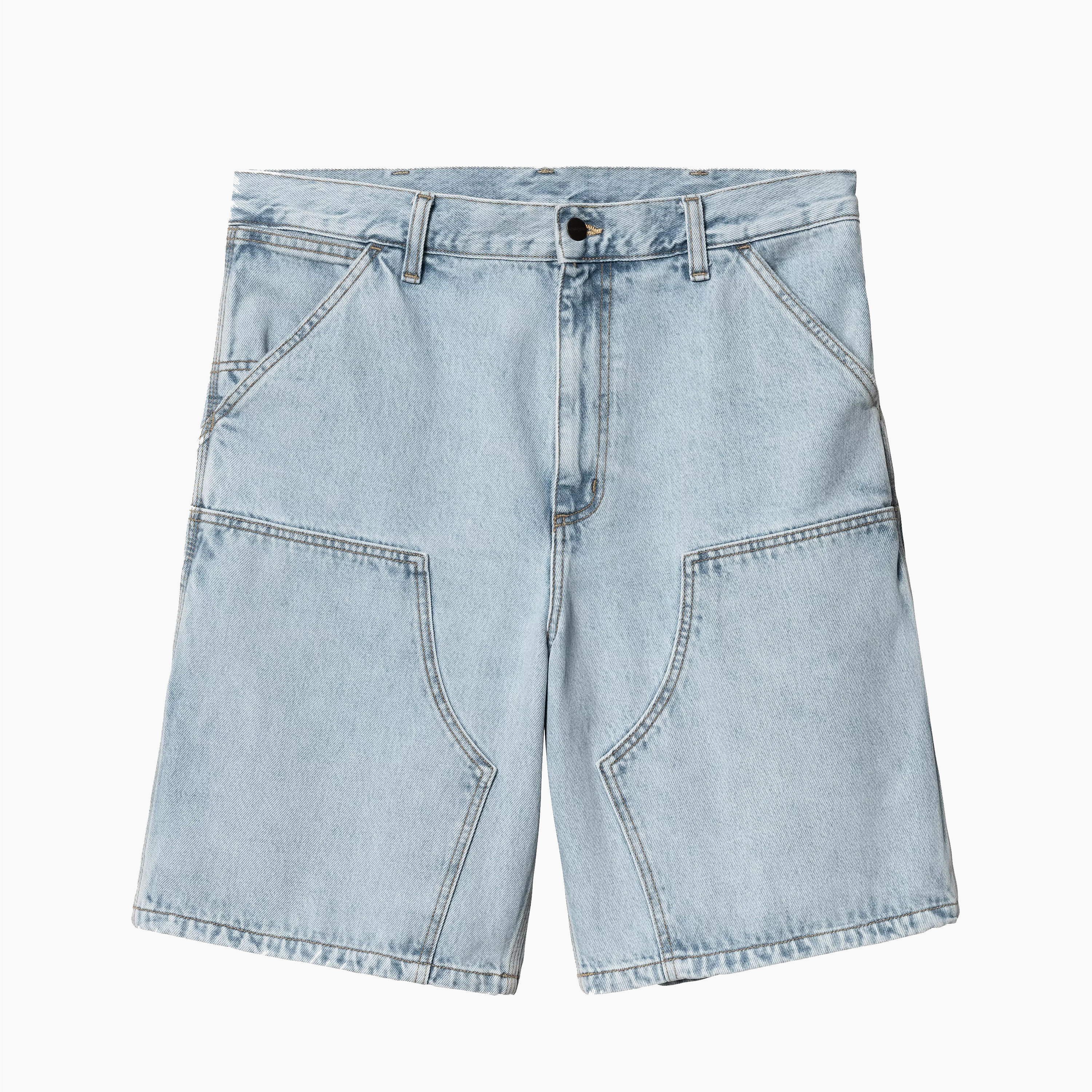 CARHARTT WIP DOUBLE KNEE SHORT BLUE HEAVY STONE BLEACHED - I034867