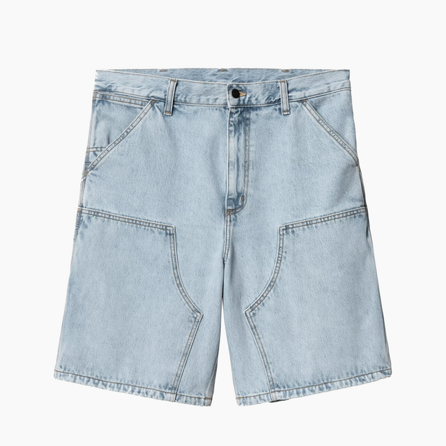 CARHARTT WIP DOUBLE KNEE SHORT BLUE HEAVY STONE BLEACHED - I034867