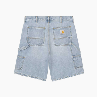 CARHARTT WIP DOUBLE KNEE SHORT BLUE HEAVY WORN BLEACHED I034867.01.WU