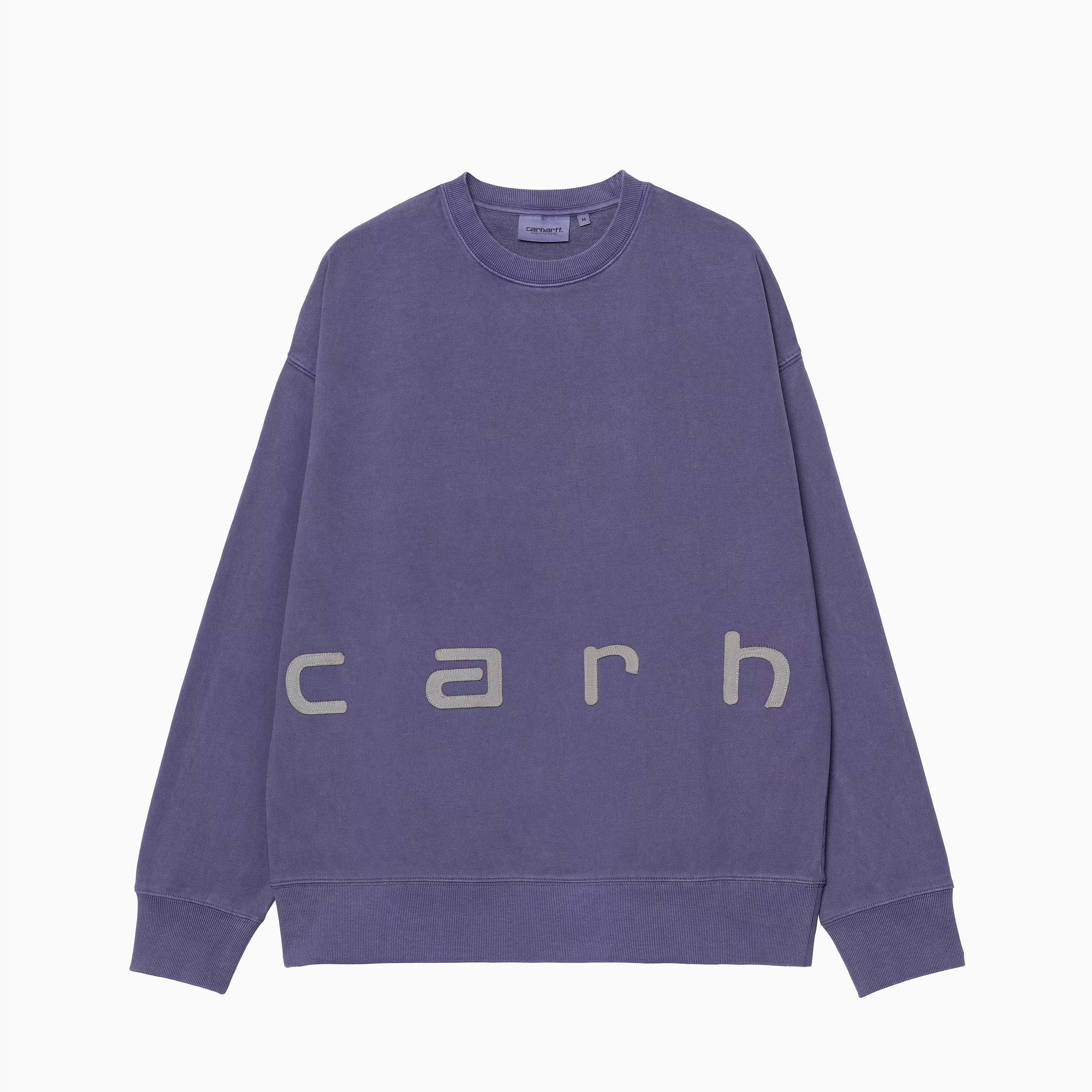 CARHARTT WIP FELT SCRIPT SWEAT PURPLE GARMENT DYED - I034041