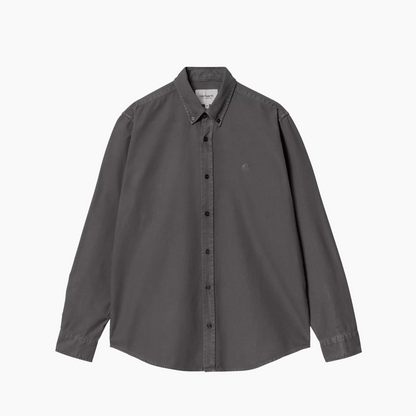 CARHARTT WIP LS BOLTON SHIRT GRAPHITE GARMENT DYED I030238-87
