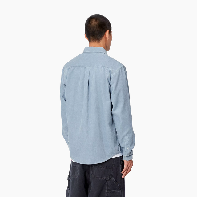 CARHARTT WIP MADISON CORD LS SHIRT BLUE DUSTY ICE - I029958-2KE