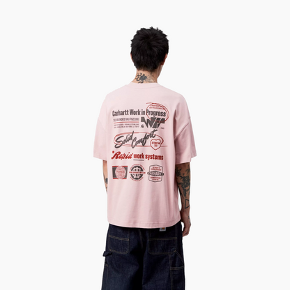 CARHARTT WIP NETWORKS TEE SHIRT GLASSY PINK I035624-1NJ