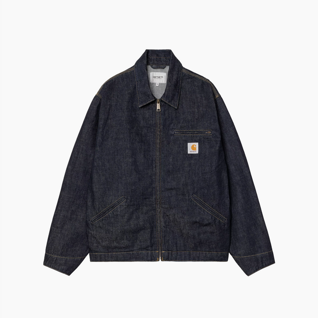 CARHARTT WIP OG DETROIT JACKET COTTON BLUE RINSED - I034870