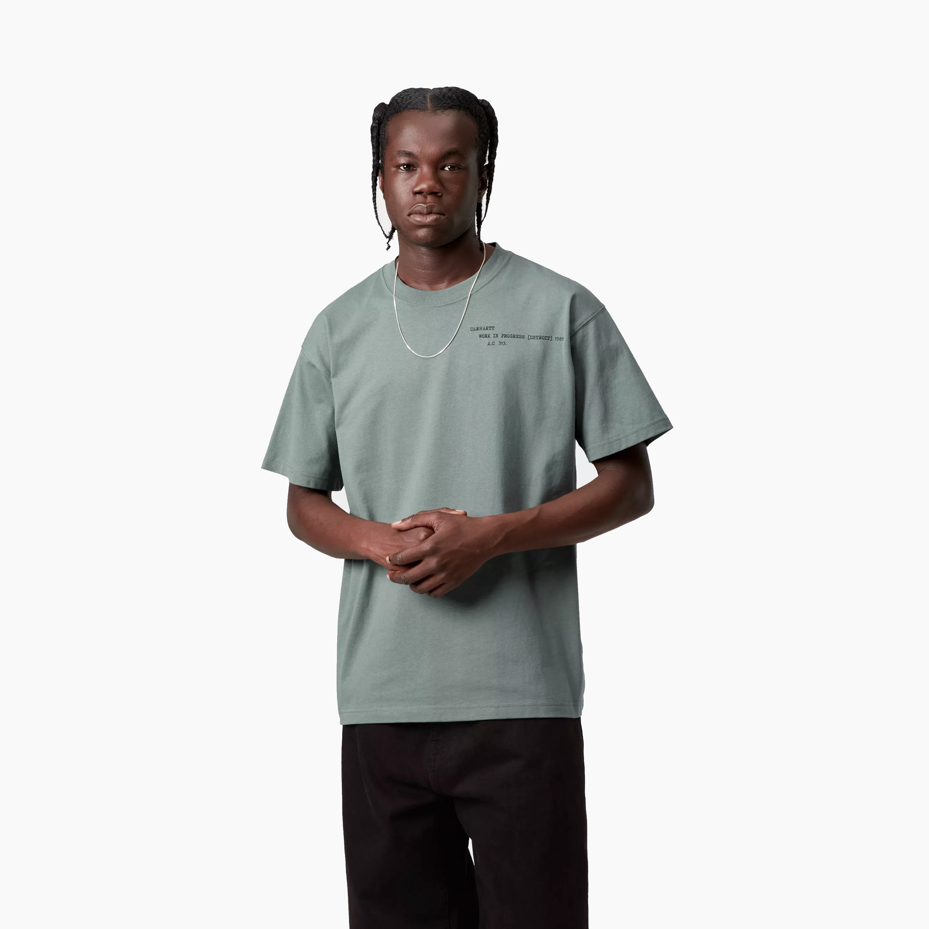 CARHARTT WIP PUNCHED T-SHIRT VELVET GREEN I036006-3GD