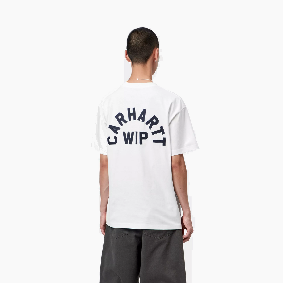 CARHARTT WIP S/S ARCH SCRIPT T-SHIRT WHITE / DARK NAVY I037255